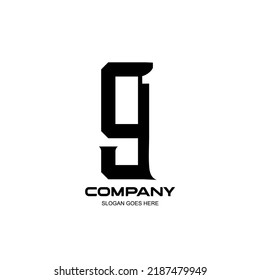 number 91 logo.
91 negative space concept vectors.