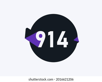 Imagen vectorial de diseño de iconos del logotipo de número 914