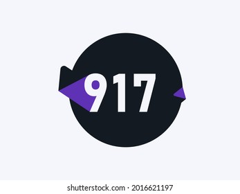 Nummer 917 Logo-Symbol-Design, Vektorbild