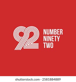 Number 92 logo. Monogram number 25 logo multiple line style design concept. usable for anniversary and business. Vector illustration template