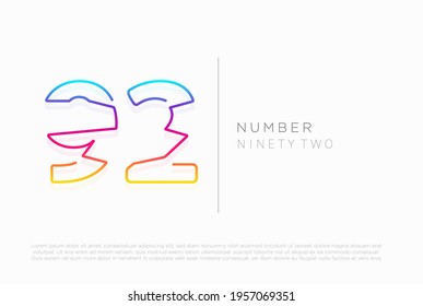 Number 92 ninety two logo icon design, vector template