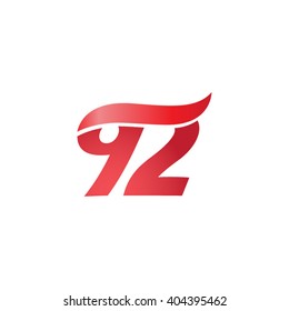 number 92 swoosh design template logo red
