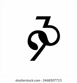 The number 93, 39 logo design is simple and unique.