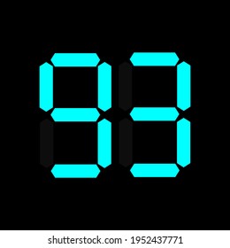 número 93 digital azul sobre negro.