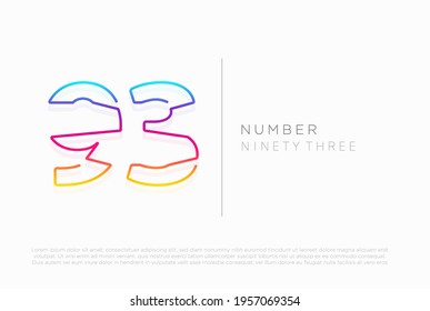 Number 93 ninety three logo icon design, vector template
