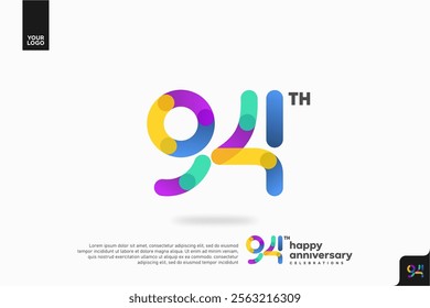 Number 94 logo icon design, 94th birthday logo number, anniversary 94