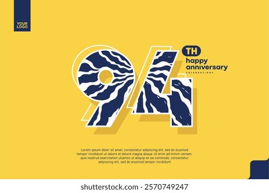 Number 94 logo icon design, 94th birthday logo number, anniversary 94