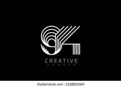 Number 94 Logo, modern and creative number 94 multi line style, usable for brand, anniversary and business logos, flat design logo template, vector illustration