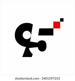 Number 95 logo design with number five in negative space.