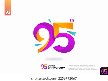 Number 95 logo icon design, 95th birthday logo number, anniversary 95 svg