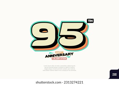 Number 95 logo icon design, 95th birthday logo number, anniversary 95