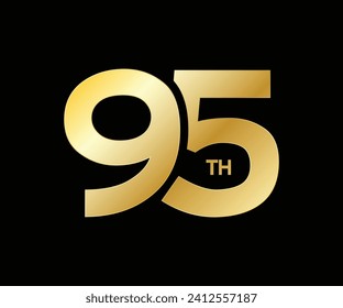 Number 95 logo icon design, 95th birthday logo number, anniversary 95 svg