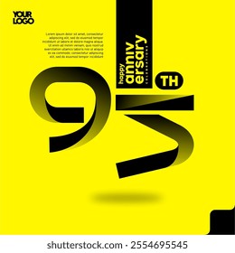 Number 95 logo icon design, 95th anniversary logotype