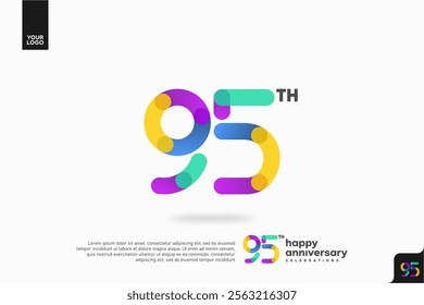 Number 95 logo icon design, 95th birthday logo number, anniversary 95