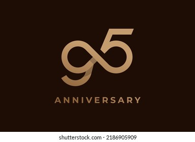 Number 95 Logo, Number 95 with infinity icon combination, can be used for birthday and business logo templates, flat design logo, vector illustration svg