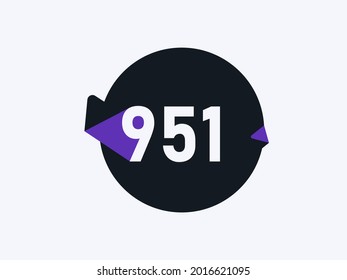 Imagen vectorial de diseño de iconos del logotipo de número 951