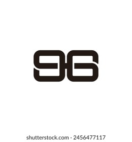 number 96 9g simple linked squares logo vector 