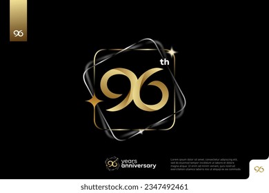 Number 96 logo icon design, 96th birthday logo number, anniversary 96
