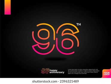 Number 96 logo icon design, 96th birthday logo number, anniversary 96