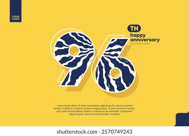 Number 96 logo icon design, 96th birthday logo number, anniversary 96