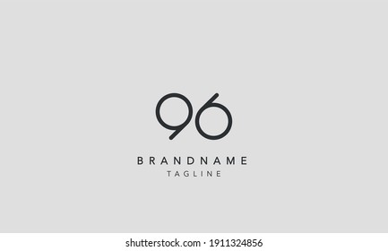 Number 96 logo, minimal logo, can be used as icon, vector