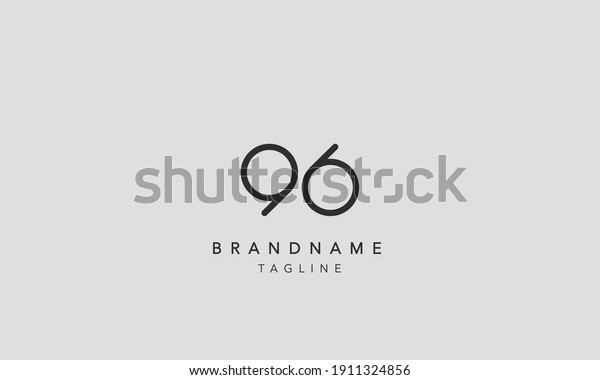 Number\
96 logo, minimal logo, can be used as icon,\
vector