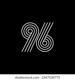 Nummer 96 Logo mit monoline Logo-Stil