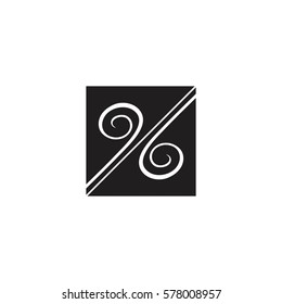 number 96 in spiral shape logo symbol