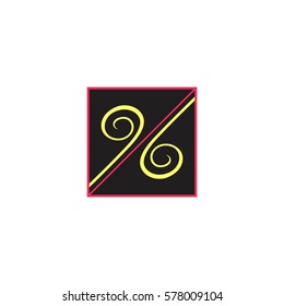 number 96 in spiral shape logo symbol