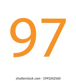 NUMBER 97 SIMPLE CLIP ART ILLUSTRATION VECTOR