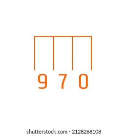 
línea final del logotipo de número 970