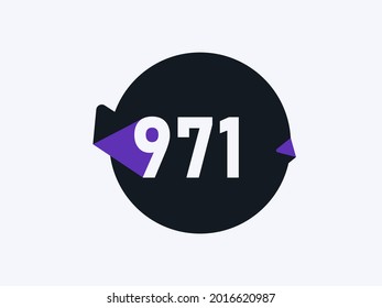 Number 971 logo icon design vector image