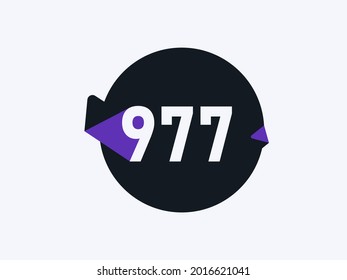 Imagen vectorial de diseño de iconos del logotipo de número 977