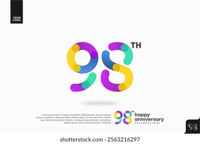 Number 98 logo icon design, 98th birthday logo number, anniversary 98