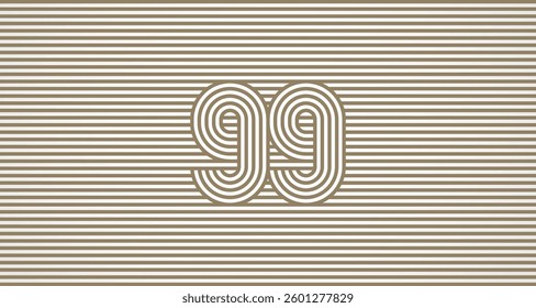 Number 99 logo design Inspiration, Number 99 logo multi line style that blends into the line background, flat design logo template, vector illustration