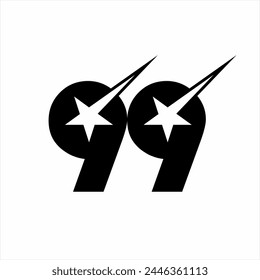 Number 99 logo design with star symbol.