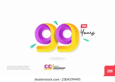 Number 99 logo icon design, 99th birthday logo number, anniversary 99