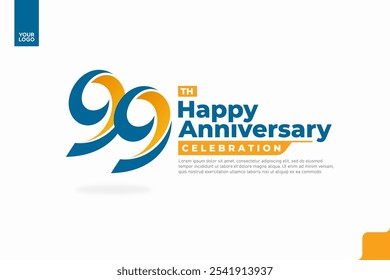 Número 99 diseño de icono de logotipo, número de logotipo de cumpleaños 99, aniversario 99