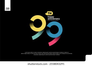 Number 99 logo icon design, 99th birthday logo number, anniversary 99