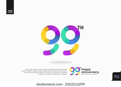 Number 99 logo icon design, 99th birthday logo number, anniversary 99