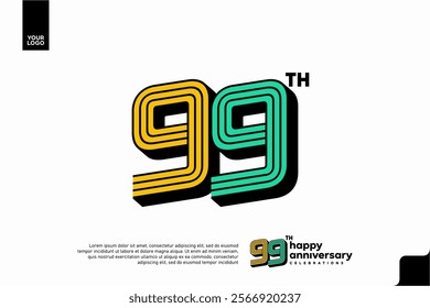 Number 99 logo icon design, 99th birthday logo number, anniversary 99