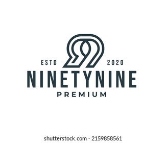 number 99 modern logo design, monogram or initials number of ninety nine