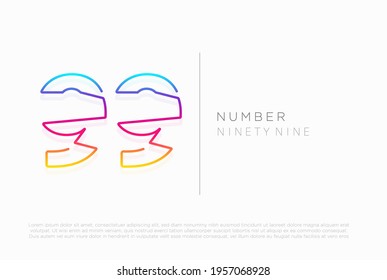 Number 99 ninety nine logo icon design, vector template