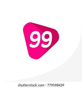 Number 99 Triangle Shape Logo Design