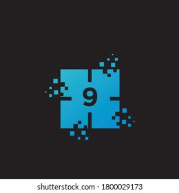 the number 99.9 in gradation blue for the logo icon design. Vector illustration of technology.