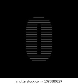 Number abstract currency element. Logotype design. Linear sign on black background. EPS 10