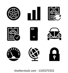 number, access, locker and hand icons in Technology vector set. Graphics for web and design