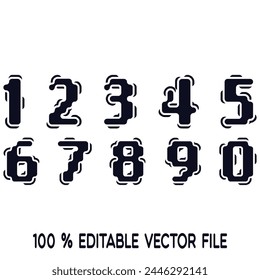 Number alphabet set, classic american, college style font. Uniform letter in black with a black outside contour line. Vintage sport font.For jersey, t-shirt, basketball, baseball, football. vector