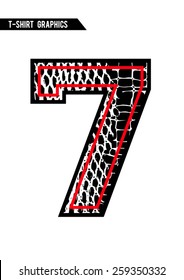 Number with animal skin,snake pattern filled in black and red colors