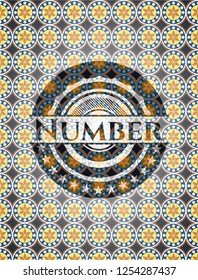 Number arabesque emblem background. arabic decoration.